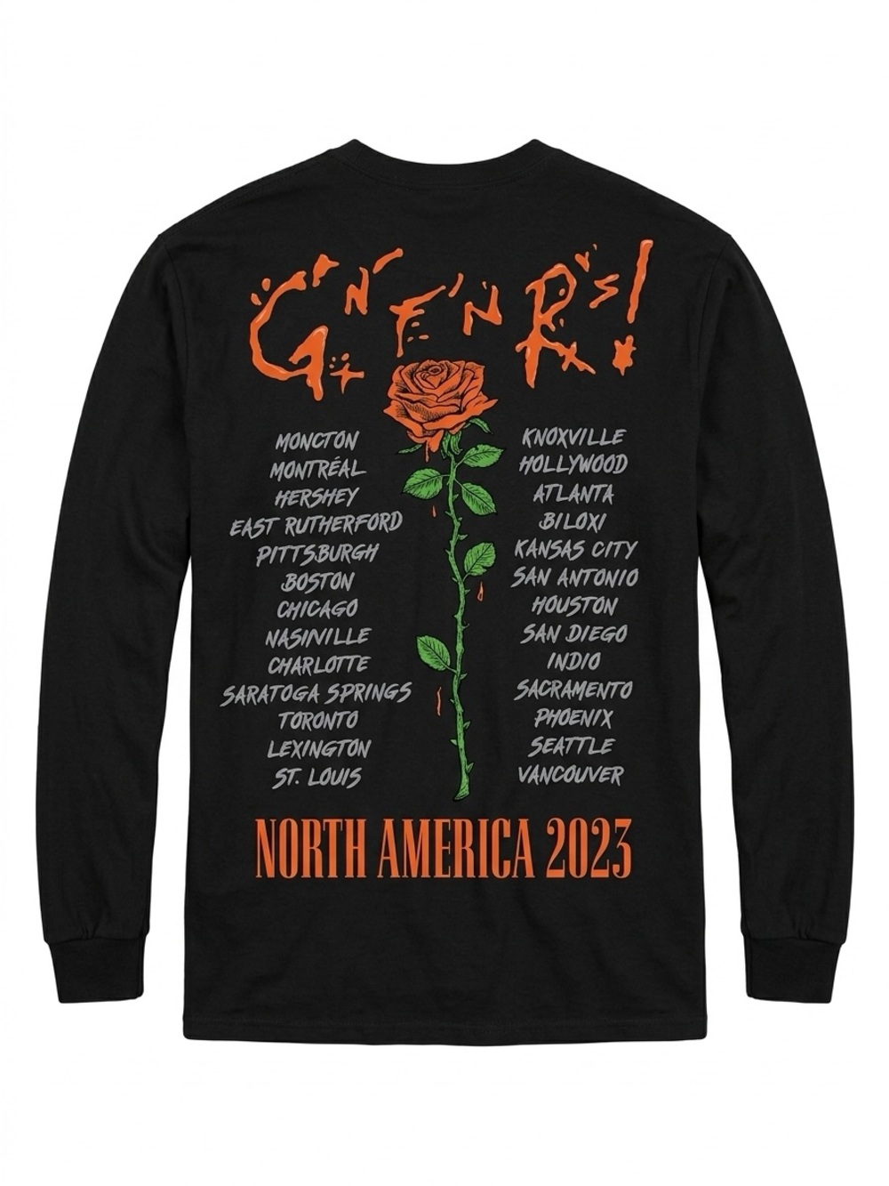 Guns N' Roses Black Long-Sleeve Graphic Tee Size S - Picture 2 of 2